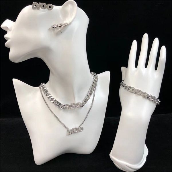 platinum cuban necklace simple letter versatile three piece set men's and women's cuban chain, Black
platinum cuban necklace simple letter versatile three piece set men's and women's cuban chain, Black