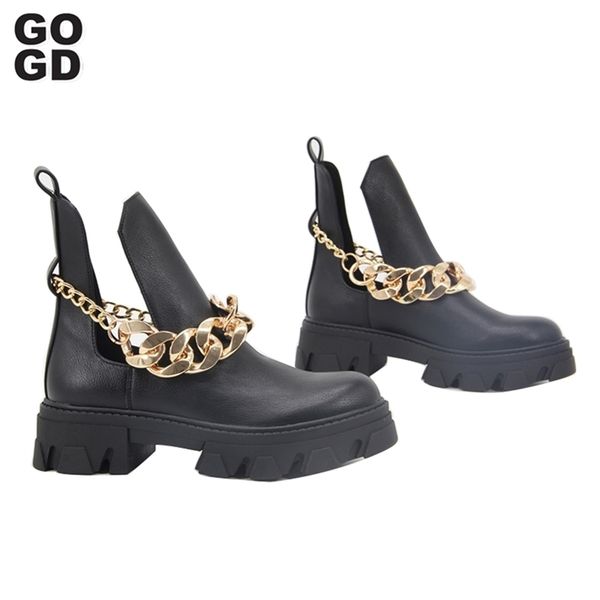 gogd za winter platform gold chain fashion ankle boot cool punk motorcycles shoes 220720, Black
gogd za winter platform gold chain fashion ankle boot cool punk motorcycles shoes 220720, Black