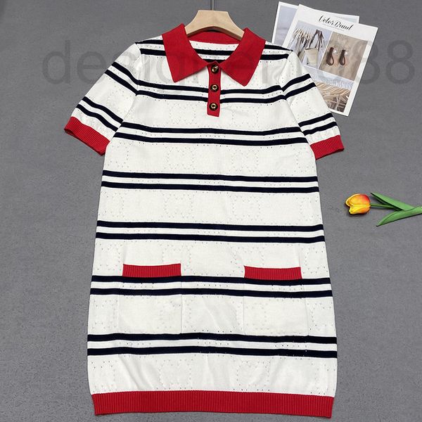 women's jumpsuits & rompers designer g black and white stripe knitted polo collar hollow out short sleeve dress fashion casual 2022 sum, Black;white
women's jumpsuits & rompers designer g black and white stripe knitted polo collar hollow out short sleeve dress fashion casual 2022 sum, Black;white