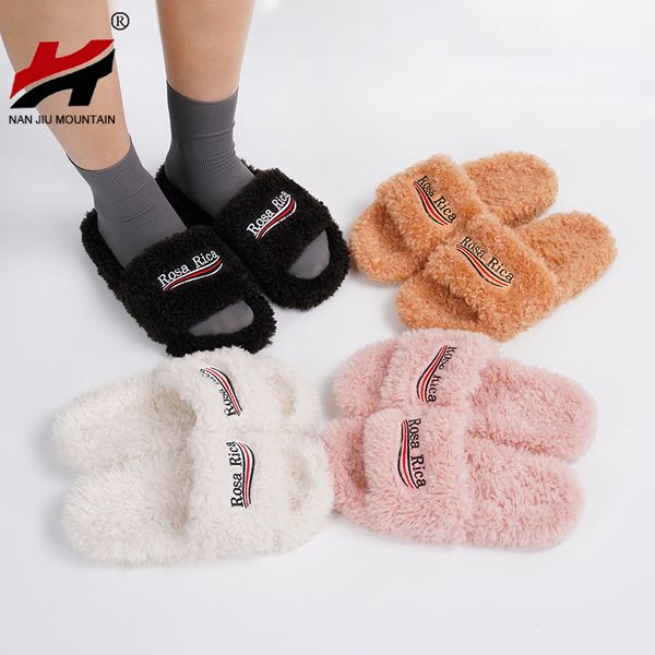 2021 women slippers flat autumn and winter solid color outside plush slippers open tea lambswool woman shoes embroidery, Black
2021 women slippers flat autumn and winter solid color outside plush slippers open tea lambswool woman shoes embroidery, Black