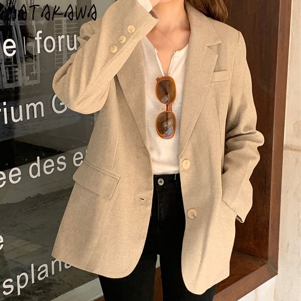 lapel two buttons loose casual blazer women korea chic spring simple suit small plaid jacket 210506, White;black
lapel two buttons loose casual blazer women korea chic spring simple suit small plaid jacket 210506, White;black