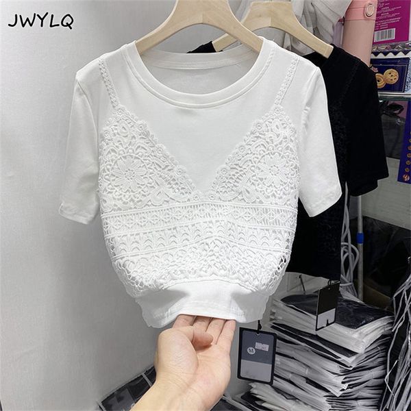 korean fashion summer pullovers casual round collar temperament slim stitching vintage short sleeve oversized women sweater220812, White;black
korean fashion summer pullovers casual round collar temperament slim stitching vintage short sleeve oversized women sweater220812, White;black