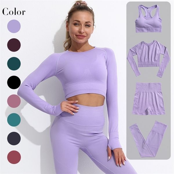 2/3/4pcs woman yoga set gym clothing seamless leggings for fitness tracksuit crop high waist sport outfit 220317, Gray
2/3/4pcs woman yoga set gym clothing seamless leggings for fitness tracksuit crop high waist sport outfit 220317, Gray
