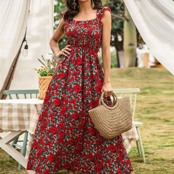 liti floral print shirred a-line dress bohemia summer long women ruched pleated 220504, Black;gray
liti floral print shirred a-line dress bohemia summer long women ruched pleated 220504, Black;gray