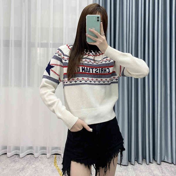 women's knits & tees d home five pointed star sweater letter jacquard long sleeve college wave pattern semi high neck knitted cashmere, White
women's knits & tees d home five pointed star sweater letter jacquard long sleeve college wave pattern semi high neck knitted cashmere, White