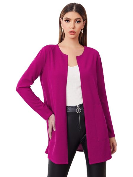 pocket front open front coat p764#, Black
pocket front open front coat p764#, Black