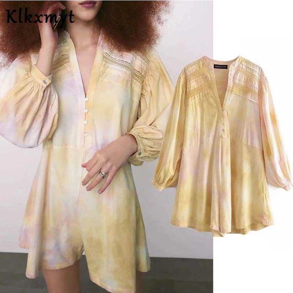 klkxmyt za women fashion tiedye printed ruffles playsuits femme loose long sleeve v neck casual chic beach rompers 210527, Black;white
klkxmyt za women fashion tiedye printed ruffles playsuits femme loose long sleeve v neck casual chic beach rompers 210527, Black;white