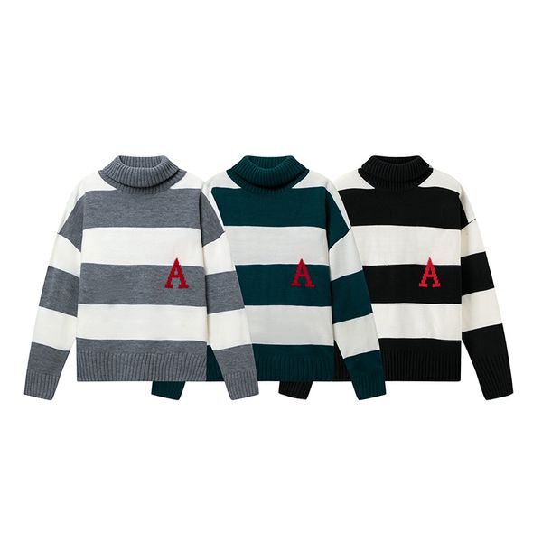 r turtleneck pullover sweater long sleeve couple striped sweater street letter print embroidered knit jacket, White;black
r turtleneck pullover sweater long sleeve couple striped sweater street letter print embroidered knit jacket, White;black