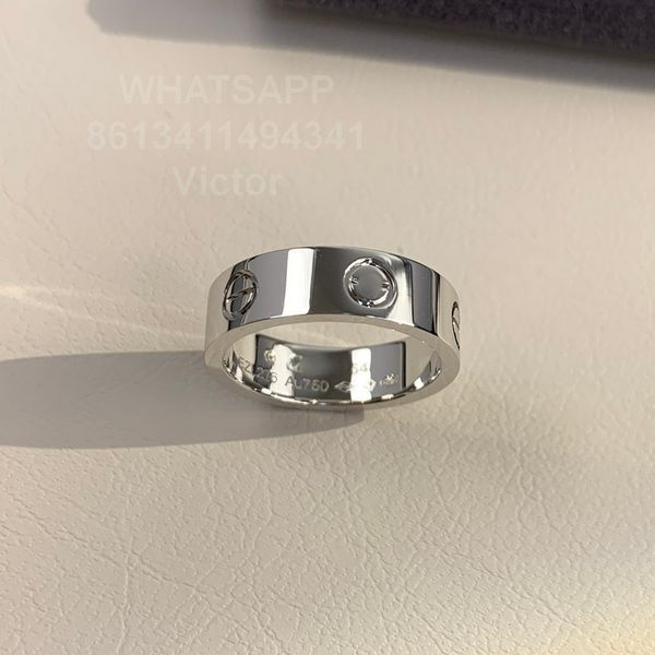 5.5mm wide love ring v gold 18k plated will never fade wedding ring luxury brand official reproductions with box couple rings highest counte, Silver
5.5mm wide love ring v gold 18k plated will never fade wedding ring luxury brand official reproductions with box couple rings highest counte, Silver