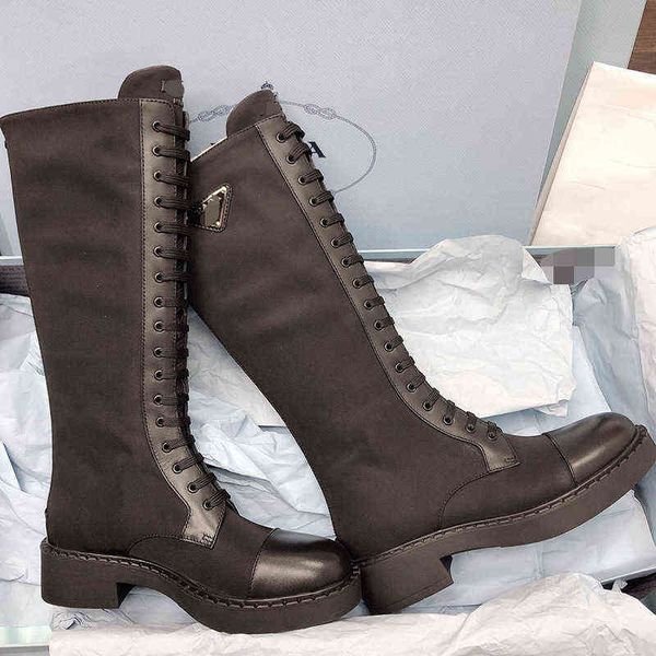 2022 autumn winter p triangle lace up women's thick soled motorcycle nylon canvas leather high tube knight boots home, Black
2022 autumn winter p triangle lace up women's thick soled motorcycle nylon canvas leather high tube knight boots home, Black