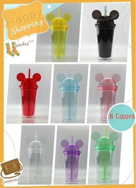 8 colors 15oz acrylic tumbler with dome lid plus straw double wall clear plastic tumblers with mouse ear reusable cute drink cup
8 colors 15oz acrylic tumbler with dome lid plus straw double wall clear plastic tumblers with mouse ear reusable cute drink cup
