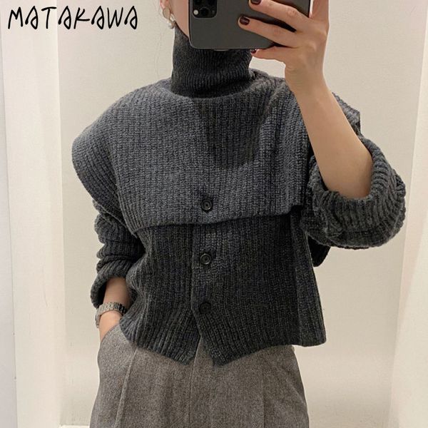 cloak shawl detachable design knitted sweaters female chic turtleneck sweater twopiece women korean 210506, White;black
cloak shawl detachable design knitted sweaters female chic turtleneck sweater twopiece women korean 210506, White;black