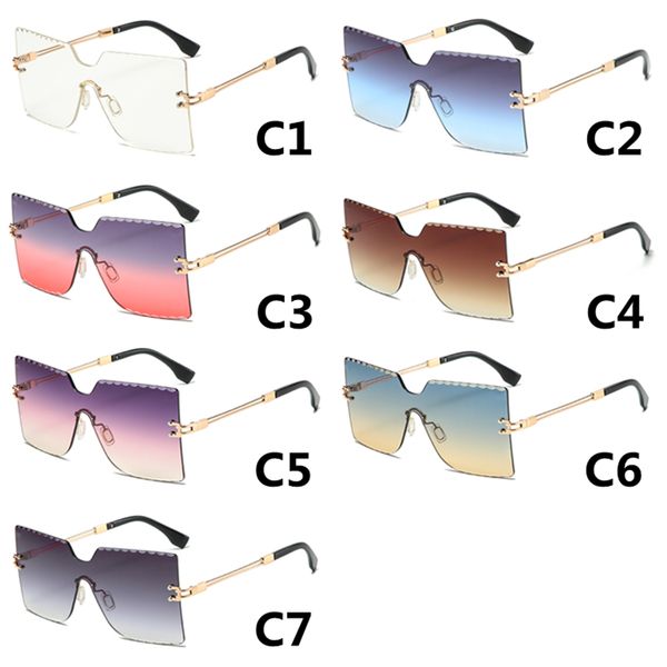 luxury designer sunglasses woman metal frame siamese rimless sun glasses lady oversize driving uv protection, White;black
luxury designer sunglasses woman metal frame siamese rimless sun glasses lady oversize driving uv protection, White;black