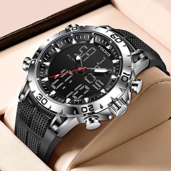 2021 lige new men watch dual display sports 30m waterproof digital watches wristwatch quartz watch for men relogio masculino+box, Silver
2021 lige new men watch dual display sports 30m waterproof digital watches wristwatch quartz watch for men relogio masculino+box, Silver
