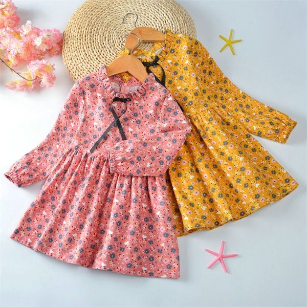 spring autumn girl dress cotton long sleeve children's floral kids es for girls fashion princess clothing 220422, Red;yellow
spring autumn girl dress cotton long sleeve children's floral kids es for girls fashion princess clothing 220422, Red;yellow