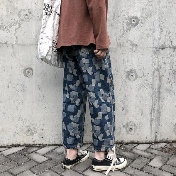 men's jeans 2022 spring summer men's straight korean men loose floral denim trousers streetwear male drawstring casual pants, Blue
men's jeans 2022 spring summer men's straight korean men loose floral denim trousers streetwear male drawstring casual pants, Blue