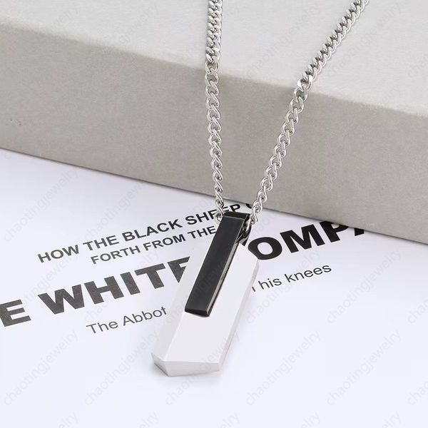 black silver diamond necklace corner letter logo titanium plated silver charm couples holiday gift chain length 50cm
black silver diamond necklace corner letter logo titanium plated silver charm couples holiday gift chain length 50cm