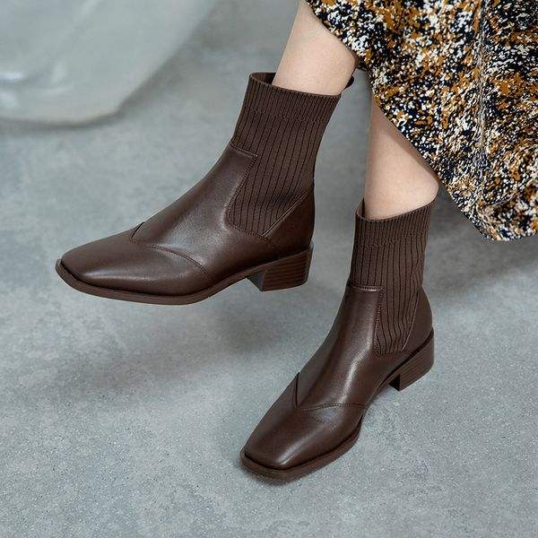 boots english style chelsea boots autumn winter leather thick middle heel net red fly woven elastic short 9vol, Black
boots english style chelsea boots autumn winter leather thick middle heel net red fly woven elastic short 9vol, Black