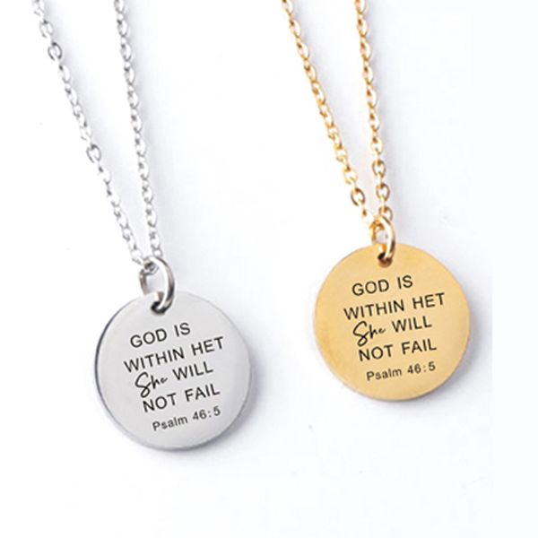 stainless steel necklace 18mm round quote pendant god is within het she will not fail necklace for women gifs inspiration jewelry, Silver
stainless steel necklace 18mm round quote pendant god is within het she will not fail necklace for women gifs inspiration jewelry, Silver