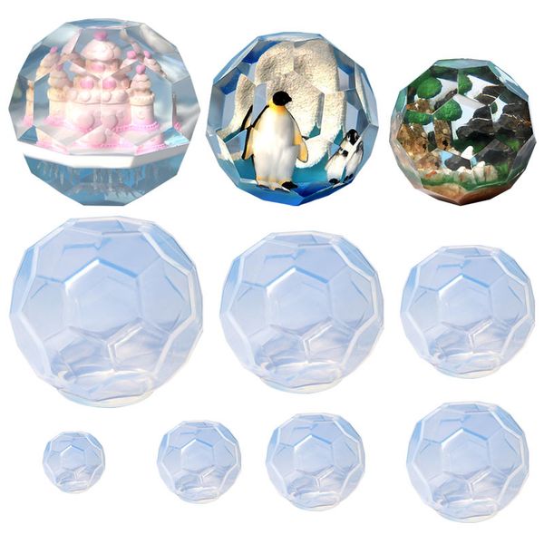hexagonal cut surface sphere resin mold soft silicone flexible round ball faceted resin gem mould diy jewelry crafts
hexagonal cut surface sphere resin mold soft silicone flexible round ball faceted resin gem mould diy jewelry crafts
