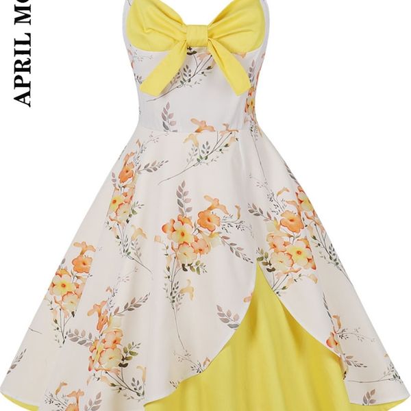 patchwork floral print women pinup dress 1950s vintage yellow tunic spaghetti straps vestidos evening party prom swing dresses 220504, Black;gray
patchwork floral print women pinup dress 1950s vintage yellow tunic spaghetti straps vestidos evening party prom swing dresses 220504, Black;gray