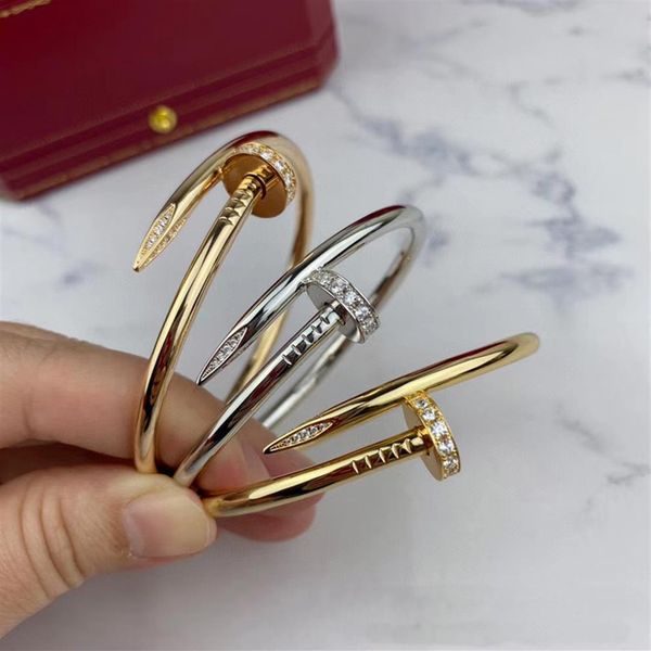 fashion couple nail bracelet inlay diamond titanium steel cuff bracelet women men jewelry valentine's day gift with box set3126, Black
fashion couple nail bracelet inlay diamond titanium steel cuff bracelet women men jewelry valentine's day gift with box set3126, Black