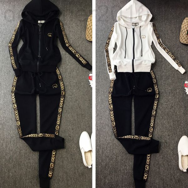 women's two piece pants designer sweater sports suit women's spring high-end fashion foreign style two-piece set loose large europ, White
women's two piece pants designer sweater sports suit women's spring high-end fashion foreign style two-piece set loose large europ, White
