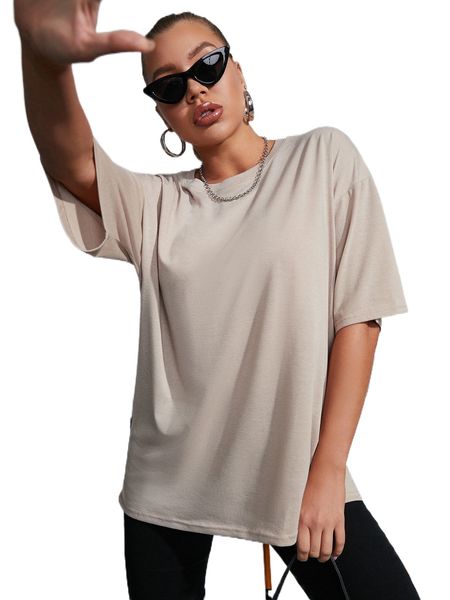 solid drop shoulder tee w9p7#, White
solid drop shoulder tee w9p7#, White
