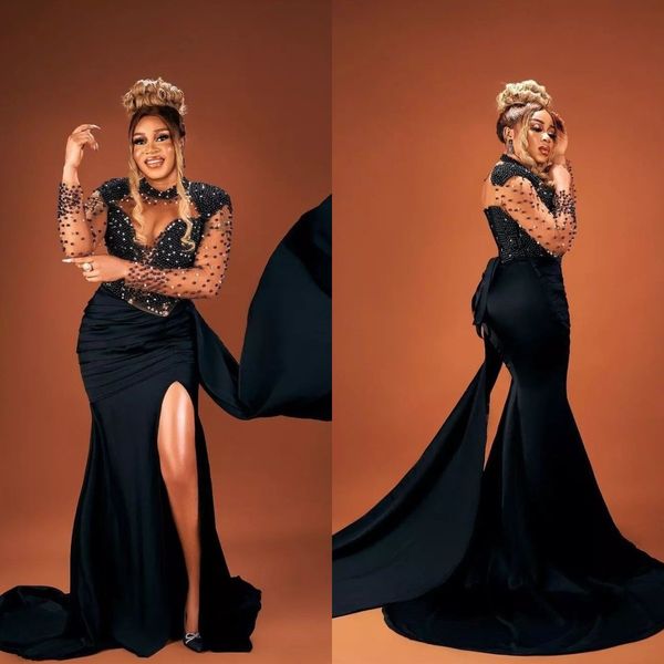 evening dresses long luxury 2022 celebrity gowns high split women's prom gowns elegant pearls beading vestido de novia, Black;red
evening dresses long luxury 2022 celebrity gowns high split women's prom gowns elegant pearls beading vestido de novia, Black;red