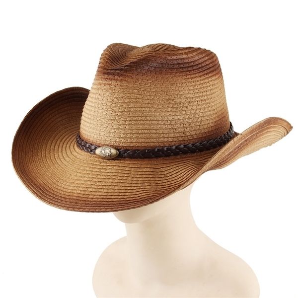 straw western cowboy hat trend gradient color sun hats party out beach hat curved brim hat visor 220511, Blue;gray
straw western cowboy hat trend gradient color sun hats party out beach hat curved brim hat visor 220511, Blue;gray