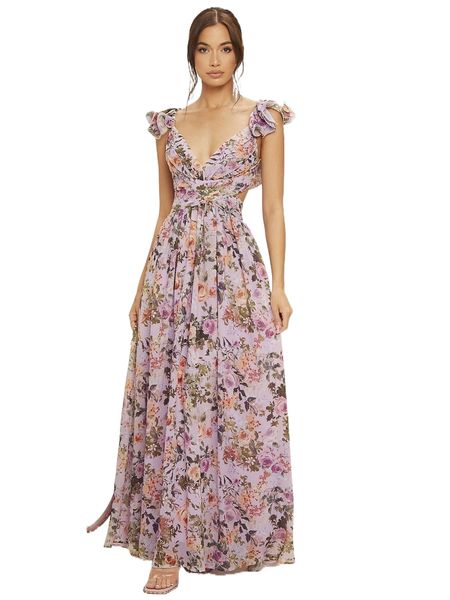 floral print sweetheart neck lace up backless ruffle trim dress t6el#, Black;gray
floral print sweetheart neck lace up backless ruffle trim dress t6el#, Black;gray