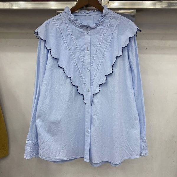 women's polos designer zhenghan dai zhengqu 2022 spring new style ruffle shirt lace button women gx2437 2oop, White
women's polos designer zhenghan dai zhengqu 2022 spring new style ruffle shirt lace button women gx2437 2oop, White