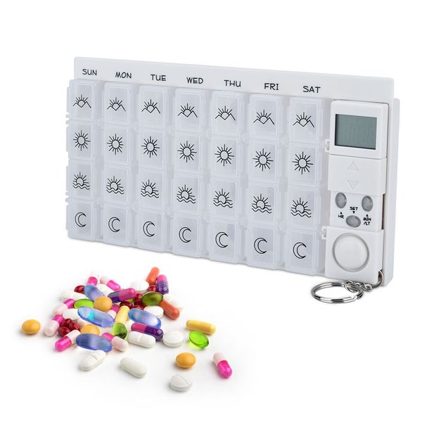 7 days pill box portable medicine case organizer led timer reminder 28 grids weekly tablets storage pill dispenser alarm clock 220711
7 days pill box portable medicine case organizer led timer reminder 28 grids weekly tablets storage pill dispenser alarm clock 220711