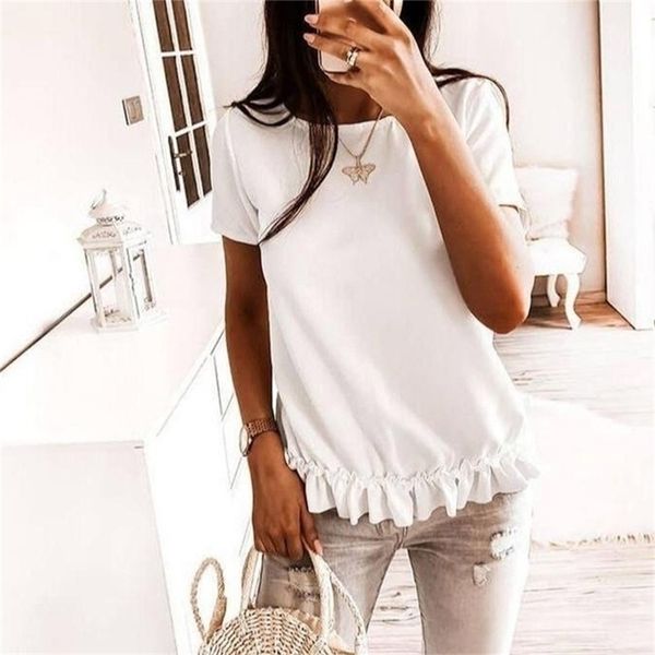 summer office lady tee shirt femme short sleeve casual plain women ol t shirt ruffles loose ladies tshirt dames streetwear 210709, White
summer office lady tee shirt femme short sleeve casual plain women ol t shirt ruffles loose ladies tshirt dames streetwear 210709, White