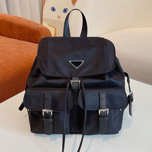 nylon backpack shoulder bags classic handbags black back pack triangle sign metal zipper multi pockets
nylon backpack shoulder bags classic handbags black back pack triangle sign metal zipper multi pockets