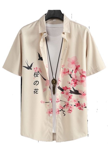 men japanese letter & floral print shirt without tee c3qq#, White;black
men japanese letter & floral print shirt without tee c3qq#, White;black