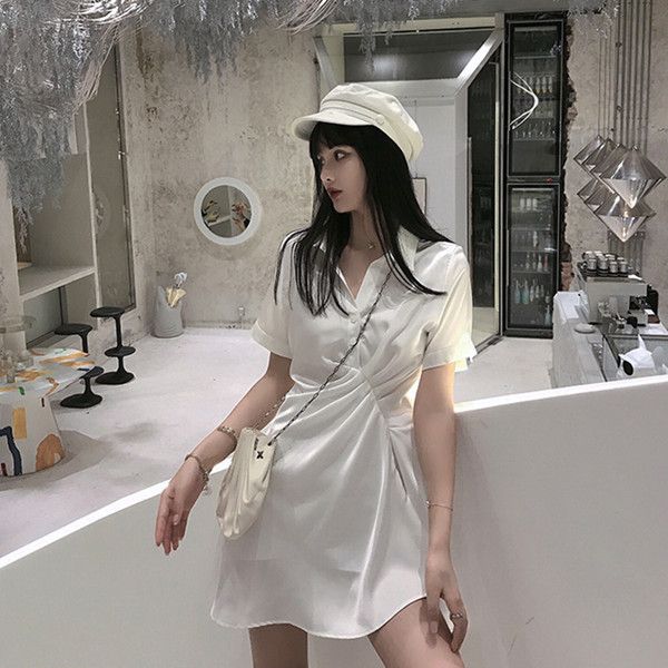 dress female summer drape waist show thin temperament world-weary small man, Black;gray
dress female summer drape waist show thin temperament world-weary small man, Black;gray