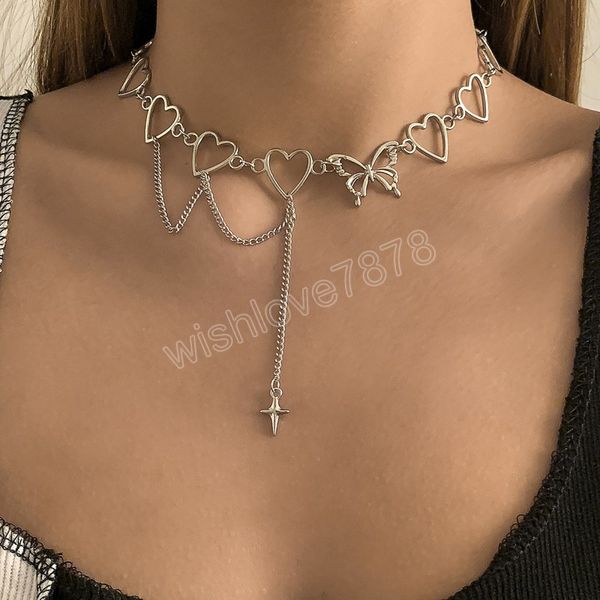boho cute butterfly cross pendant necklace women fashion retro simple heart clavicle necklaces girls charm jewelry, Silver
boho cute butterfly cross pendant necklace women fashion retro simple heart clavicle necklaces girls charm jewelry, Silver