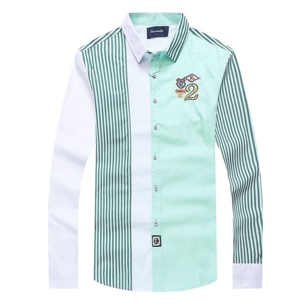 faconnable men's casual patckwork full shirts brand embroidery social homme striped shirt camisa hombre masculina chemise 220326, White;black
faconnable men's casual patckwork full shirts brand embroidery social homme striped shirt camisa hombre masculina chemise 220326, White;black
