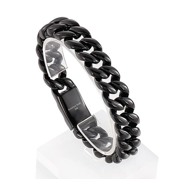 14mm 8.66 inch heavy 316l stainless steel casting cuban link chain bracelet bangle for men women boys cool jewelry 4 color choose, Black
14mm 8.66 inch heavy 316l stainless steel casting cuban link chain bracelet bangle for men women boys cool jewelry 4 color choose, Black