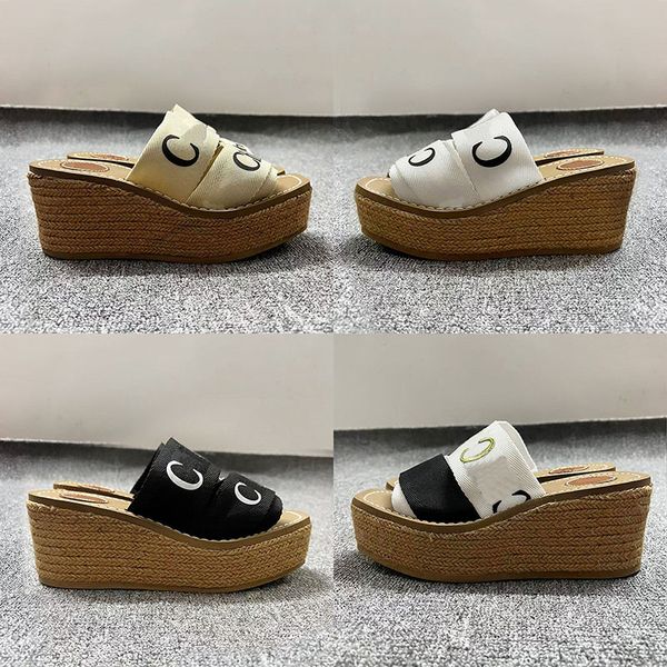 2022 women's platforms canvas sandals beige woody wedge heeled slides espadrilles heels sandal 10cm luxury designers holiday style slip, Black
2022 women's platforms canvas sandals beige woody wedge heeled slides espadrilles heels sandal 10cm luxury designers holiday style slip, Black