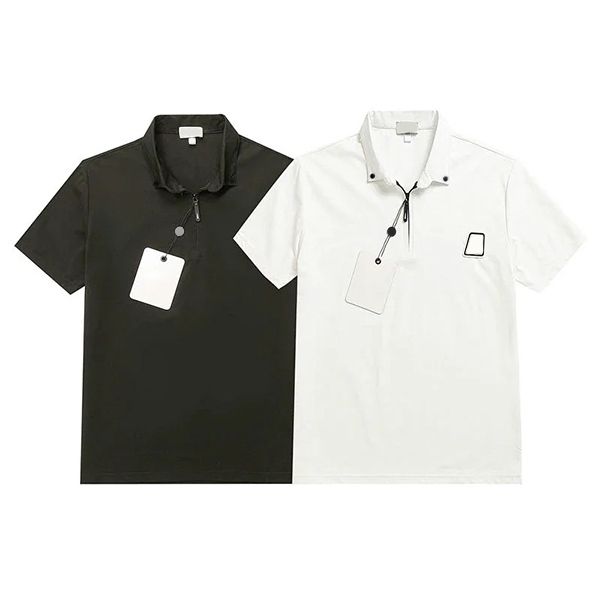 chest rubber letter logo mens polo shirt france luxury brand shirts shirt, White;black