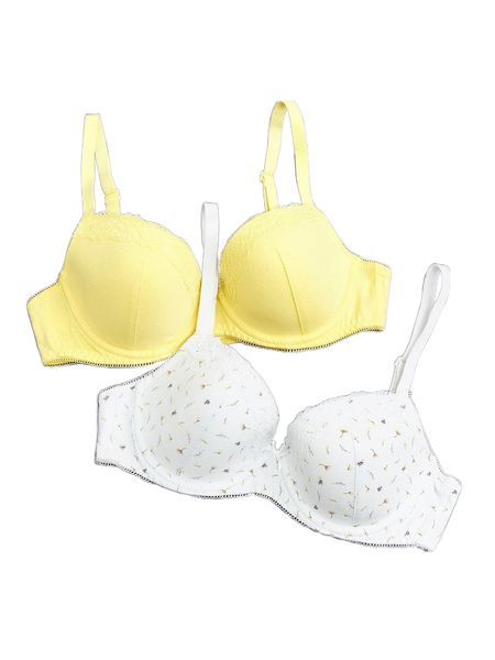 2pack contrast lace underwire bra p5nm#, Black;red 
2pack contrast lace underwire bra p5nm#, Black;red