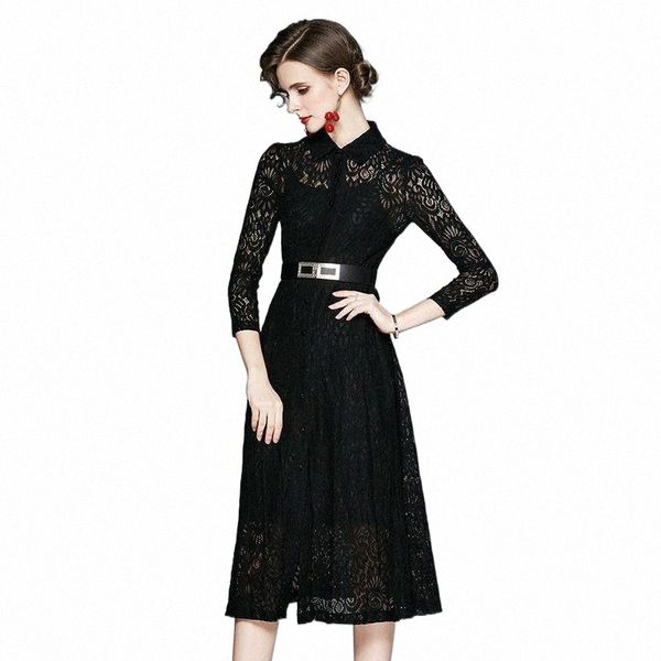 women autumn elegant lace dress shirt long office lady party robe femme vintage designer black vestidos casual dresses 57mj#, Black;gray
women autumn elegant lace dress shirt long office lady party robe femme vintage designer black vestidos casual dresses 57mj#, Black;gray