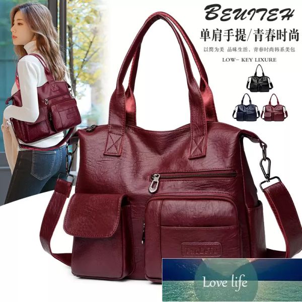 portable business bag lychee pattern retro large capacity shoulder messenger bag middle aged mother bag, Black;red
portable business bag lychee pattern retro large capacity shoulder messenger bag middle aged mother bag, Black;red