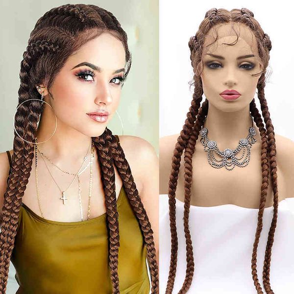 chocolate brown double dutch synthetic braid hair s long box braided lace wigs for black women, Golden;white
chocolate brown double dutch synthetic braid hair s long box braided lace wigs for black women, Golden;white