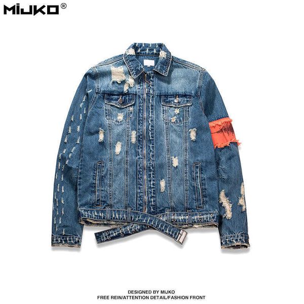 men's jackets mijko men's wear women's broken hole worn patchwork men's fashion brand jacket ribbon damaged denim jacket, Black;brown
men's jackets mijko men's wear women's broken hole worn patchwork men's fashion brand jacket ribbon damaged denim jacket, Black;brown