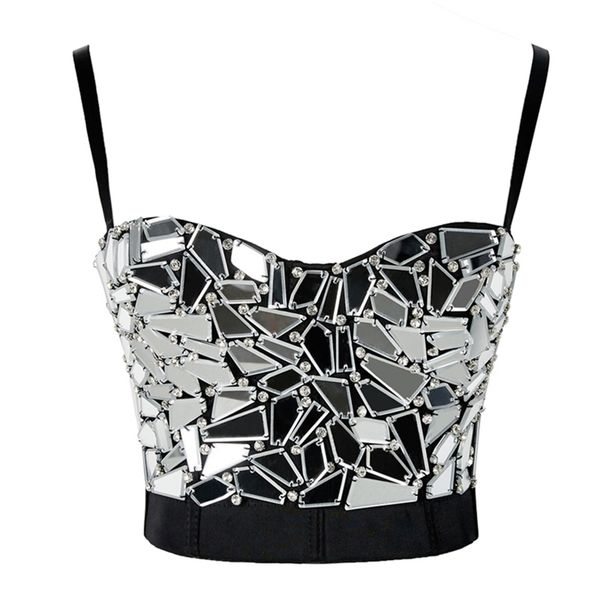 women summer rave outfit corset with s silver sequin glitter crop strass goth festival clothing drop 220318, White
women summer rave outfit corset with s silver sequin glitter crop strass goth festival clothing drop 220318, White