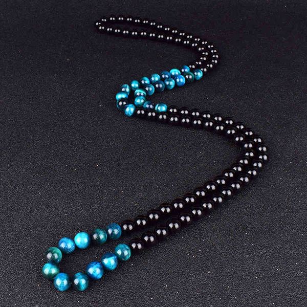 fashion lake blue tiger eye stone necklaces men natural onyxs obsidian meditation necklace women yoga prayer handmade jewelry, Silver 
fashion lake blue tiger eye stone necklaces men natural onyxs obsidian meditation necklace women yoga prayer handmade jewelry, Silver