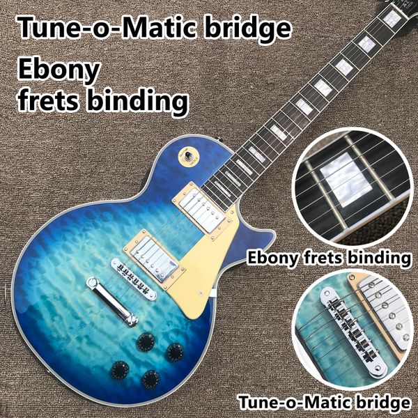 electric guitar, ebony fingerboard, frets binding, tune-o-matic bridge, blue burst quilte maple same of the pictures
electric guitar, ebony fingerboard, frets binding, tune-o-matic bridge, blue burst quilte maple same of the pictures